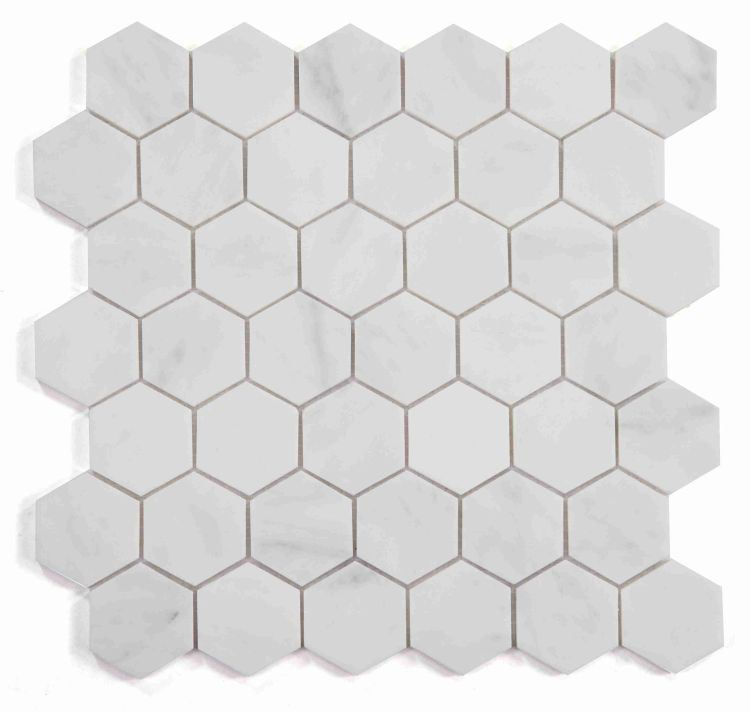 Hexagon Snow White Honed 2 x 2 11.75 x 12